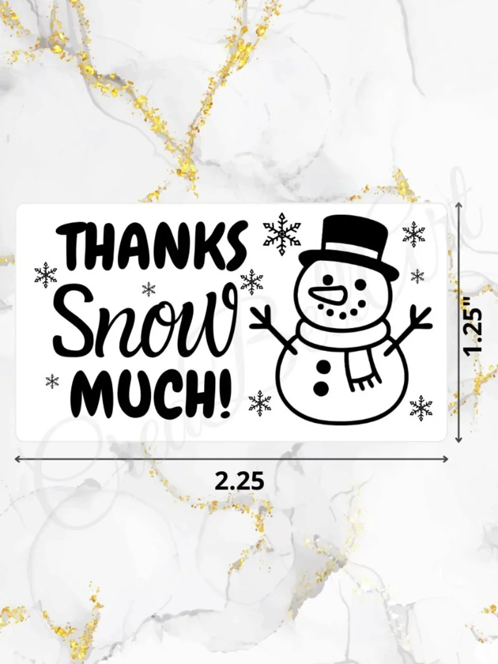 100 Christmas Snowman Stickers – Thank You Stickers 2.25 x 1.25